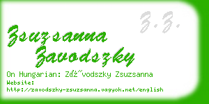 zsuzsanna zavodszky business card